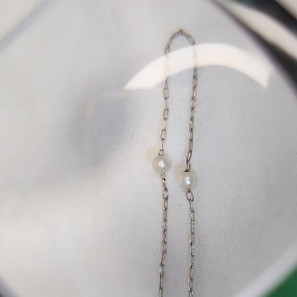 Vintage Silver Pearl Choker Necklace - Picture 10 of 12